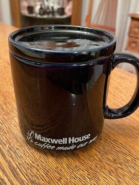 Vintage Maxwell House: It's Coffee Made Our Way Blue Coffee Cup w/Lid 12 ounces